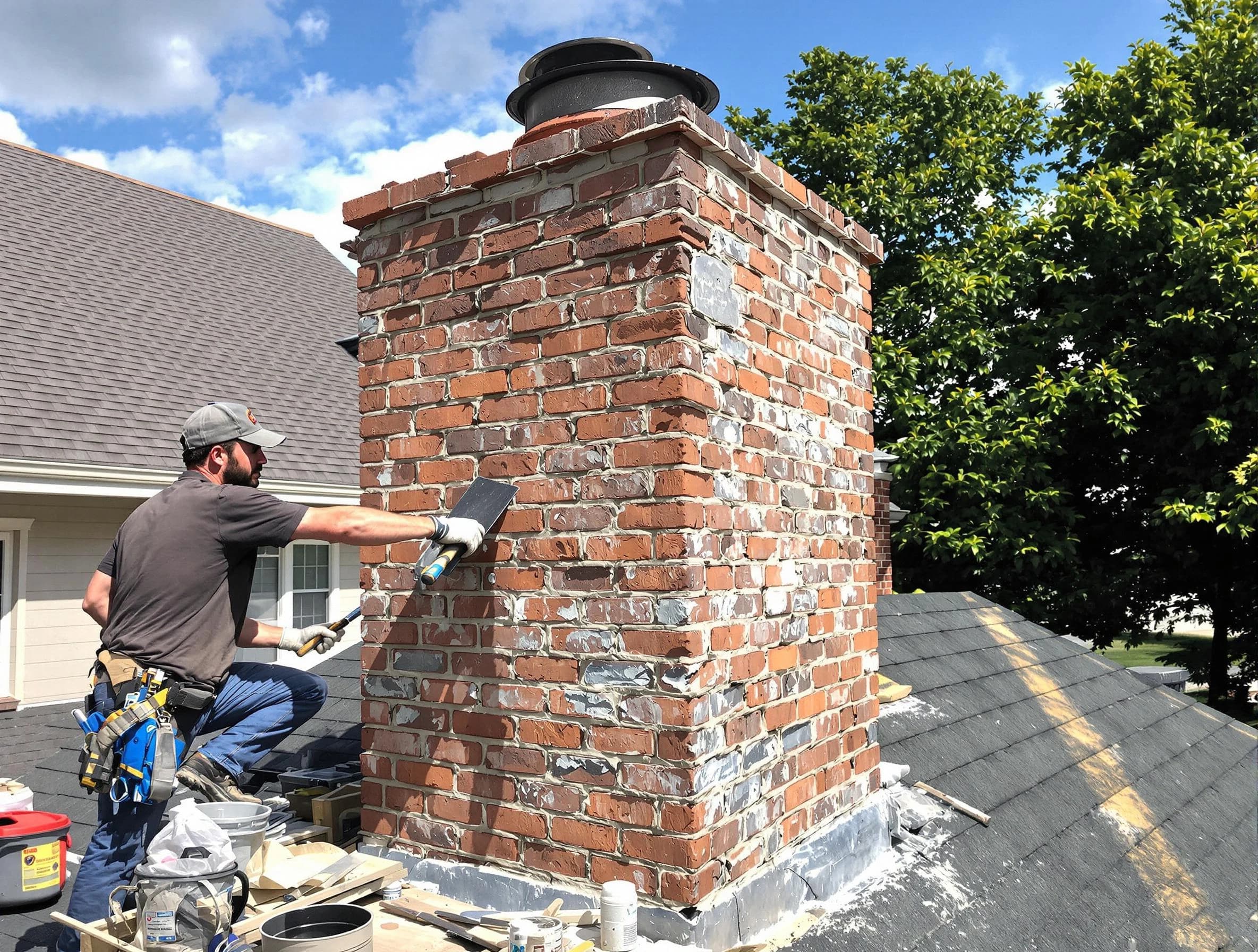 Completed chimney rebuild by Gloucester Chimney Sweep in Gloucester, MA