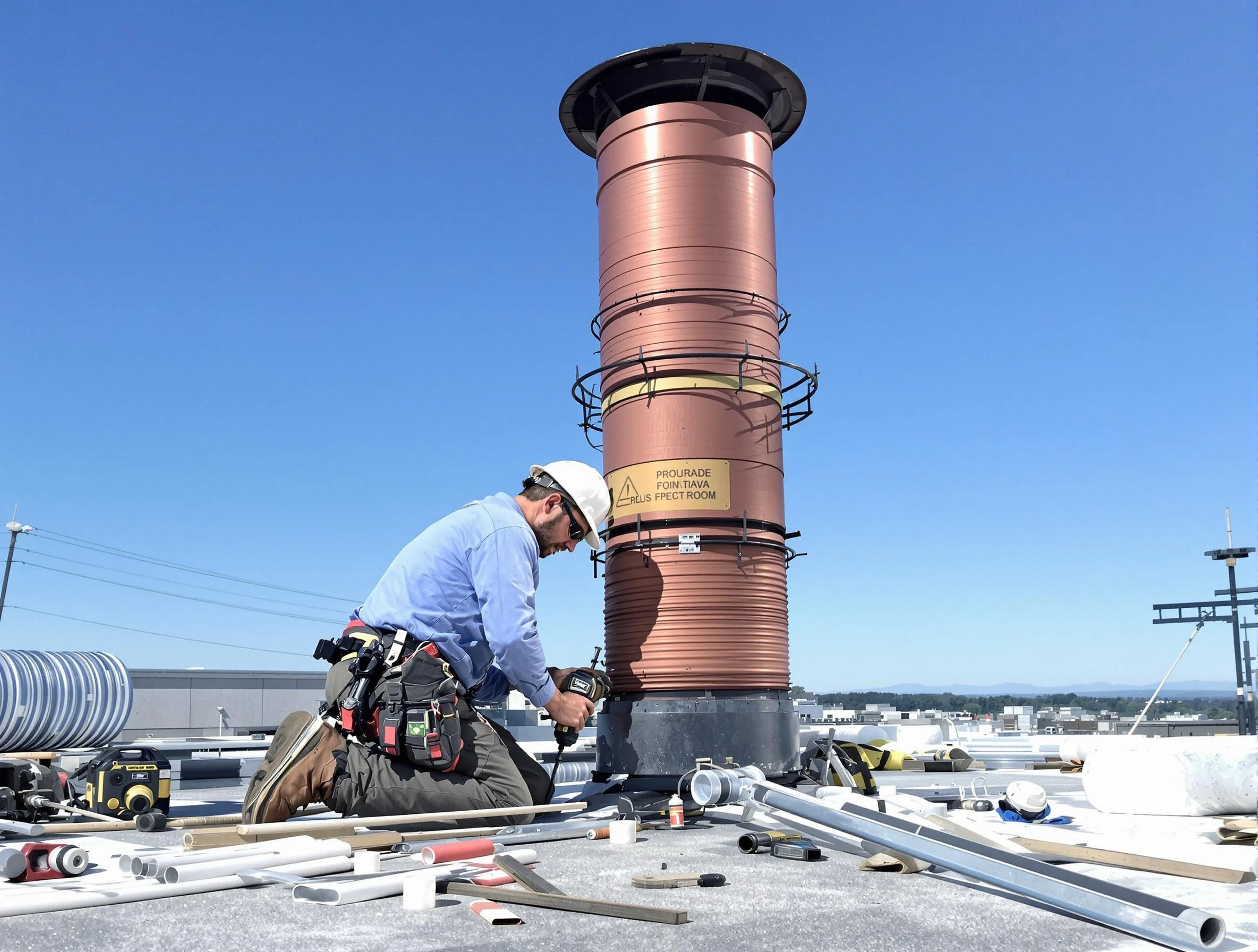 Installed chimney liner by Gloucester Chimney Sweep in Gloucester, MA