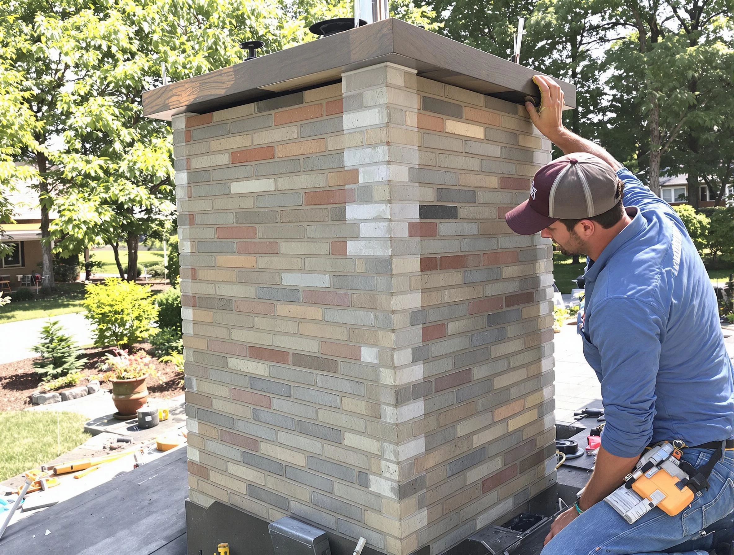 Gloucester Chimney Sweep completing a modern chimney remodel in Gloucester, MA