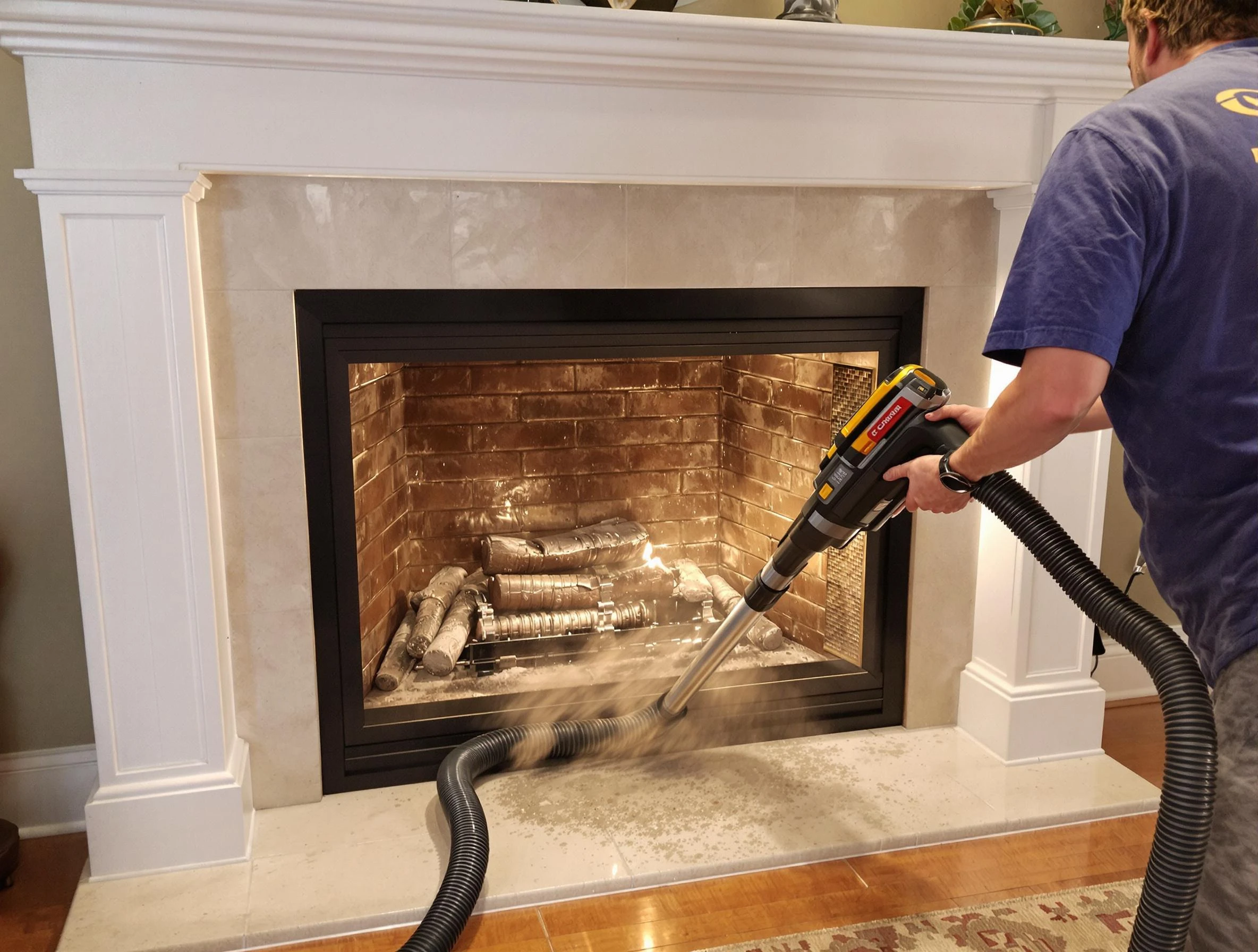 Fireplace cleaning performed by Gloucester Chimney Sweep in Gloucester, MA