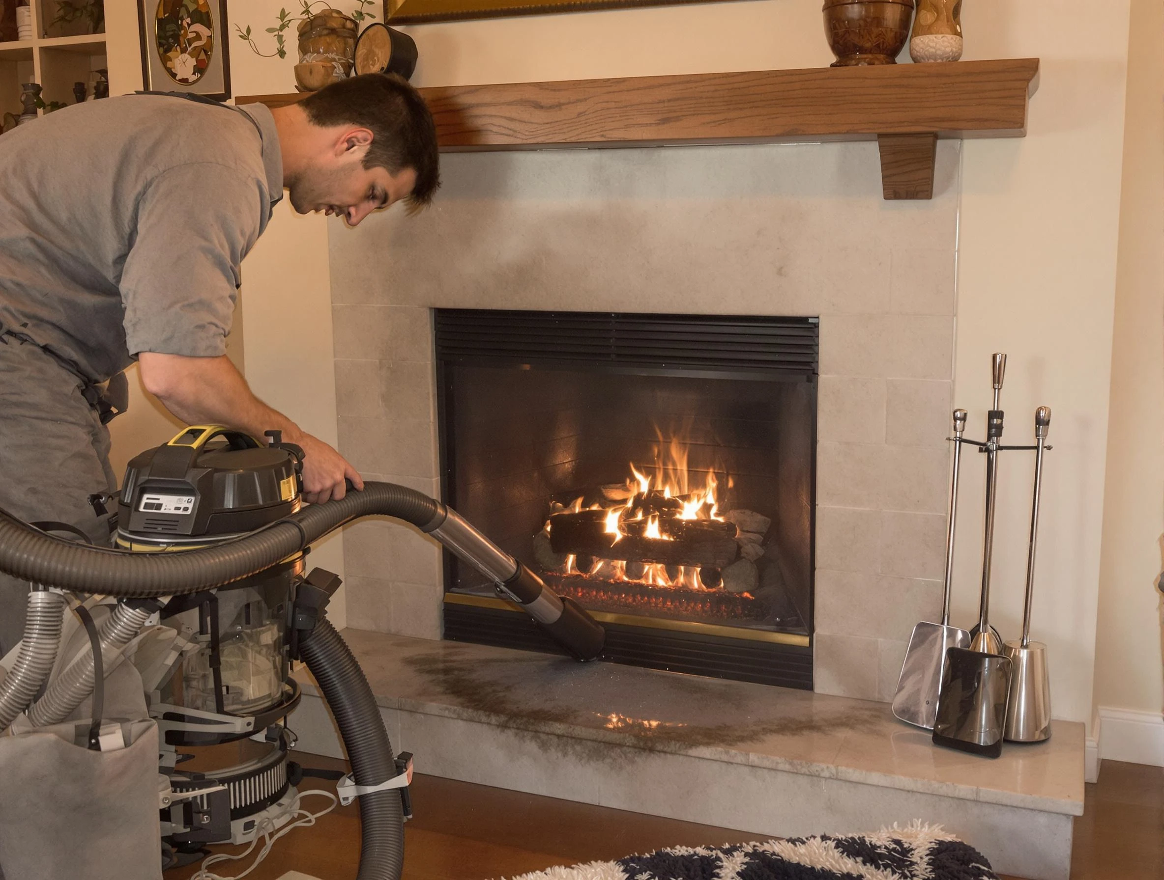 Routine fireplace upkeep by Gloucester Chimney Sweep in Gloucester, MA